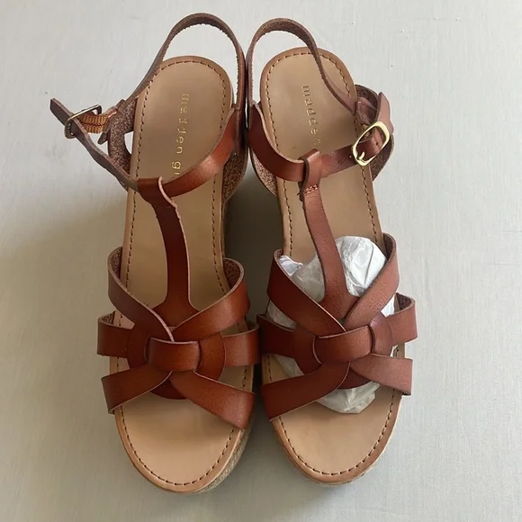 Madden Girl women’s size 8 Cortette Cork Cognac Wedge…worn once! - Picture 3 of 4